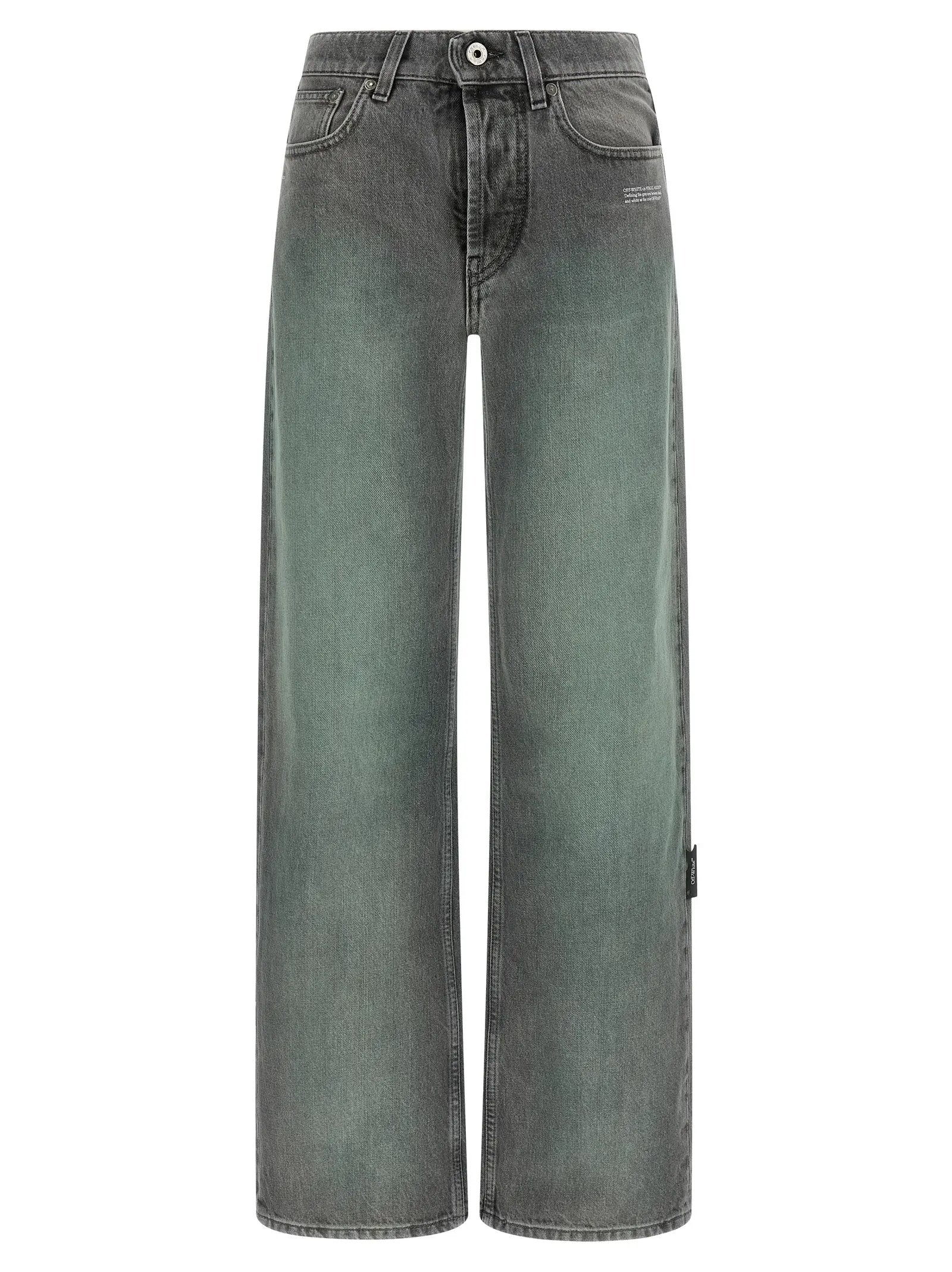 Off-White Gray Cotton Jeans Denim