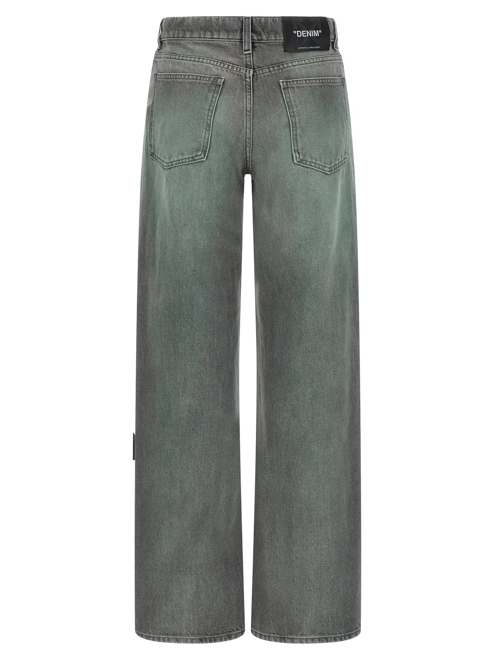 Off-White Gray Cotton Jeans Denim