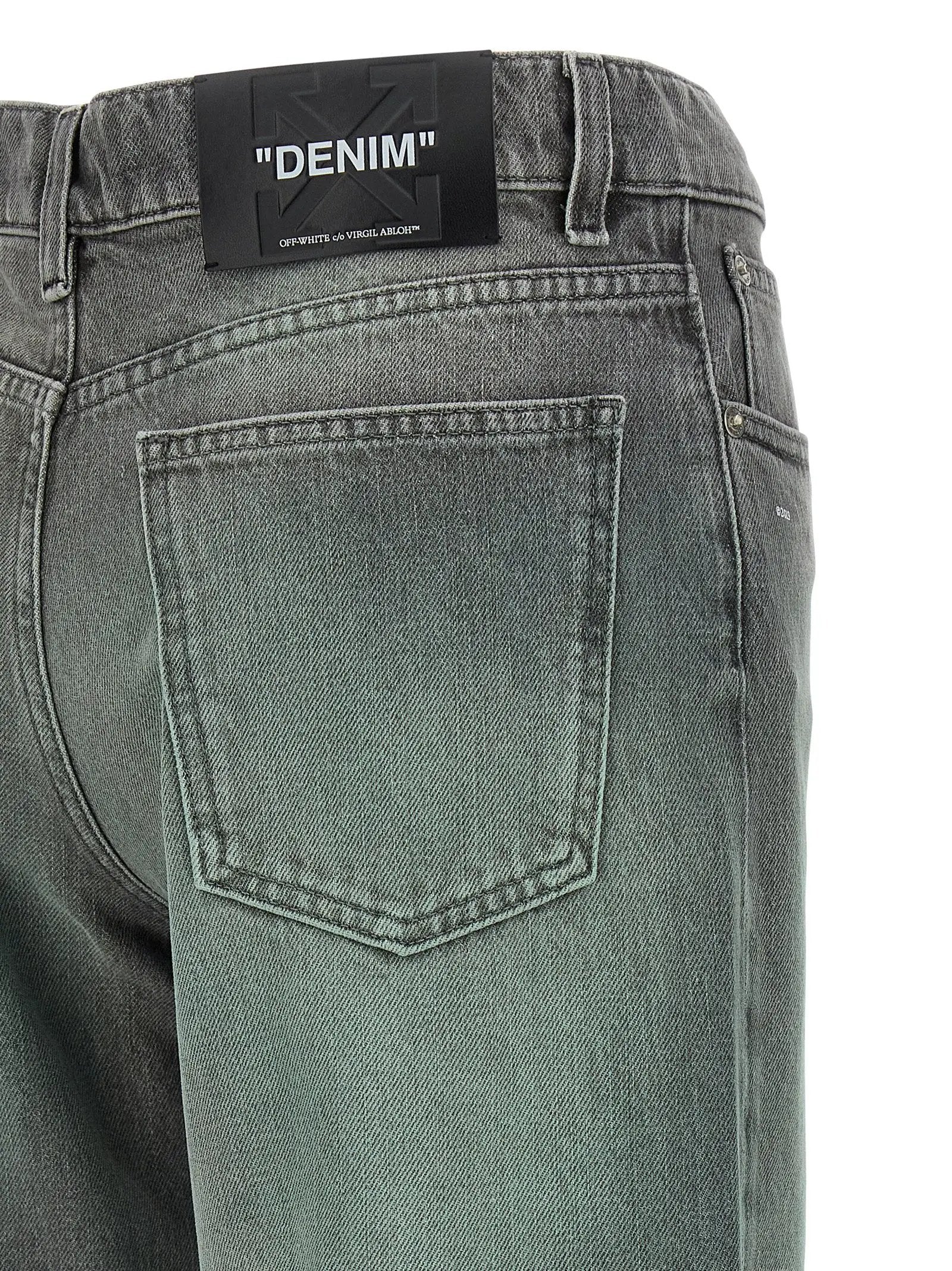 Off-White Gray Cotton Jeans Denim