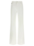 Dolce & Gabbana White Cotton Flared Jeans