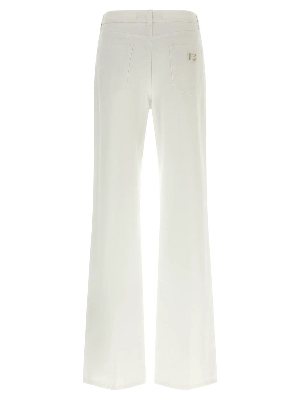 Dolce & Gabbana White Cotton Flared Jeans