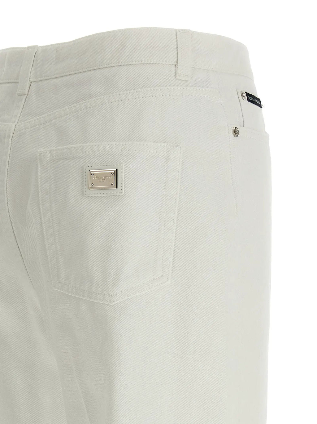 Dolce & Gabbana White Cotton Flared Jeans