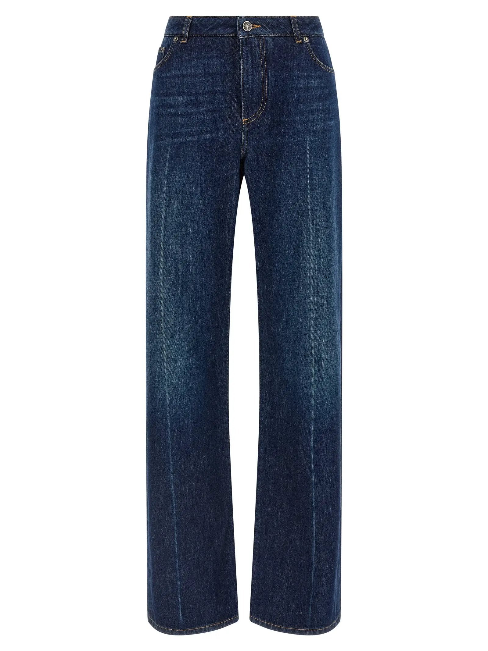 Dolce & Gabbana Blue Cotton Straight-Leg Jeans