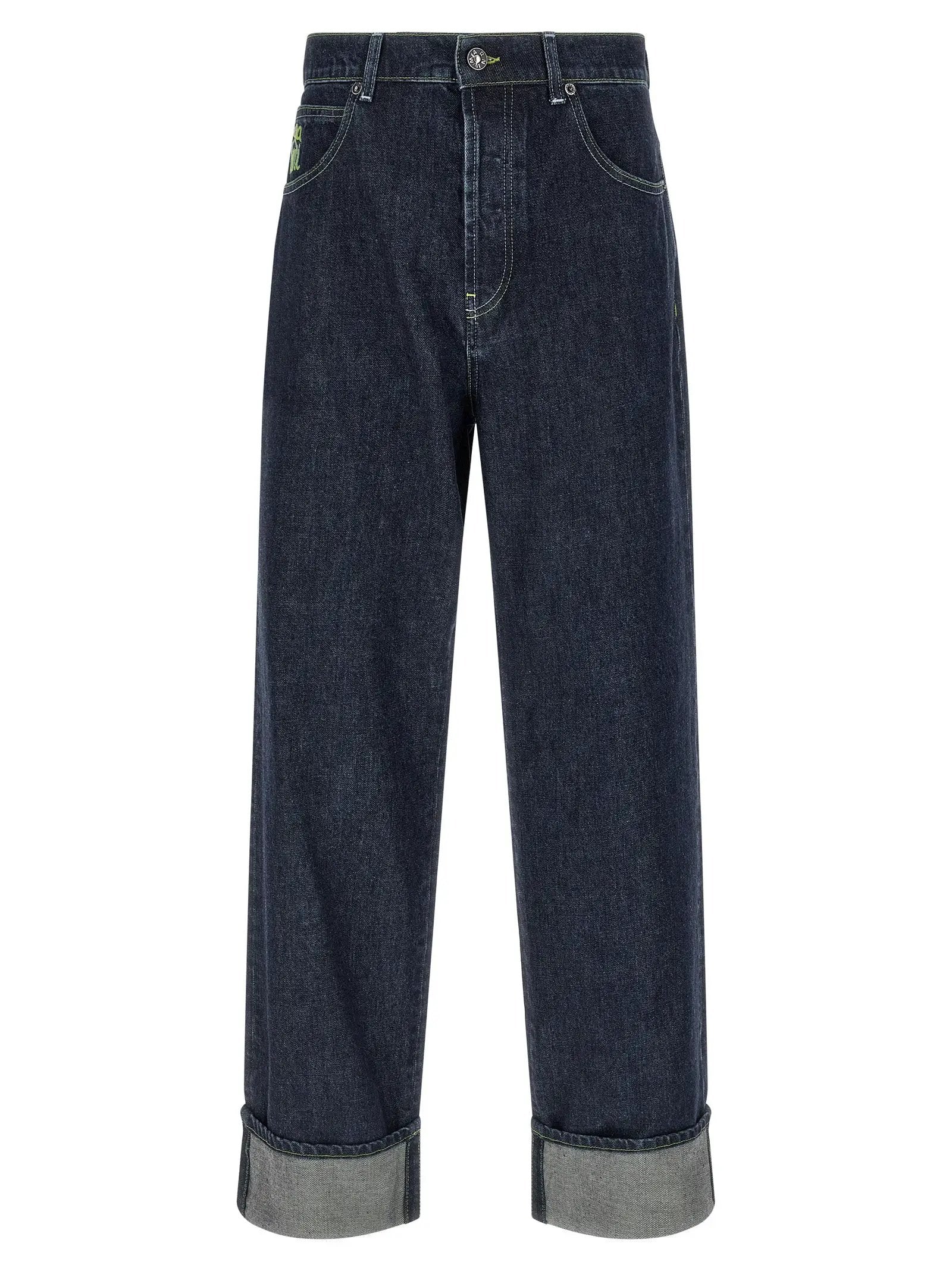 Marni Blue Cotton Straight-Leg Jeans