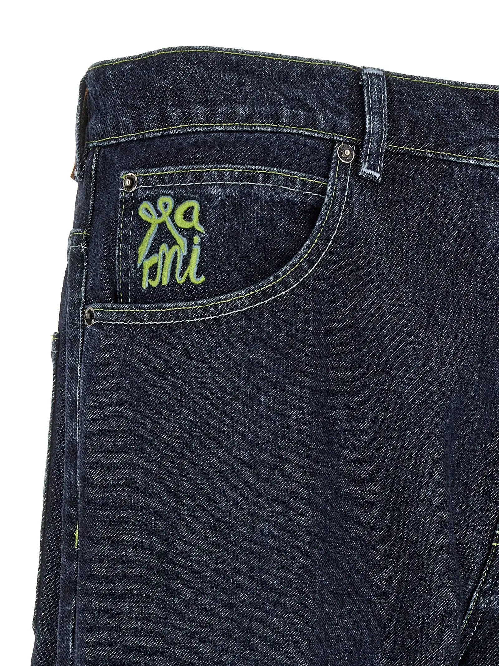 Marni Blue Cotton Straight-Leg Jeans