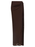 Elisabetta Franchi Brown Viscose Mini Skirt
