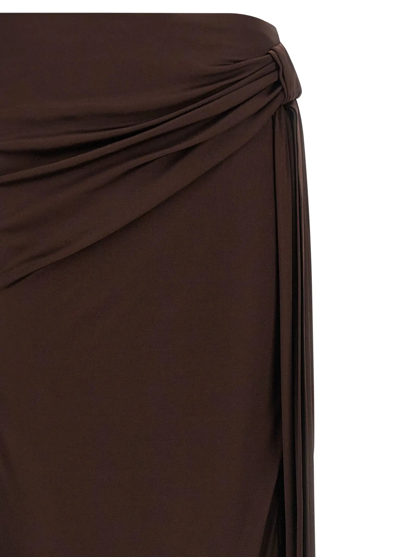 Elisabetta Franchi Brown Viscose Mini Skirt