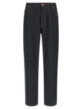 Thom Browne Blue Cotton High-Waisted Jean