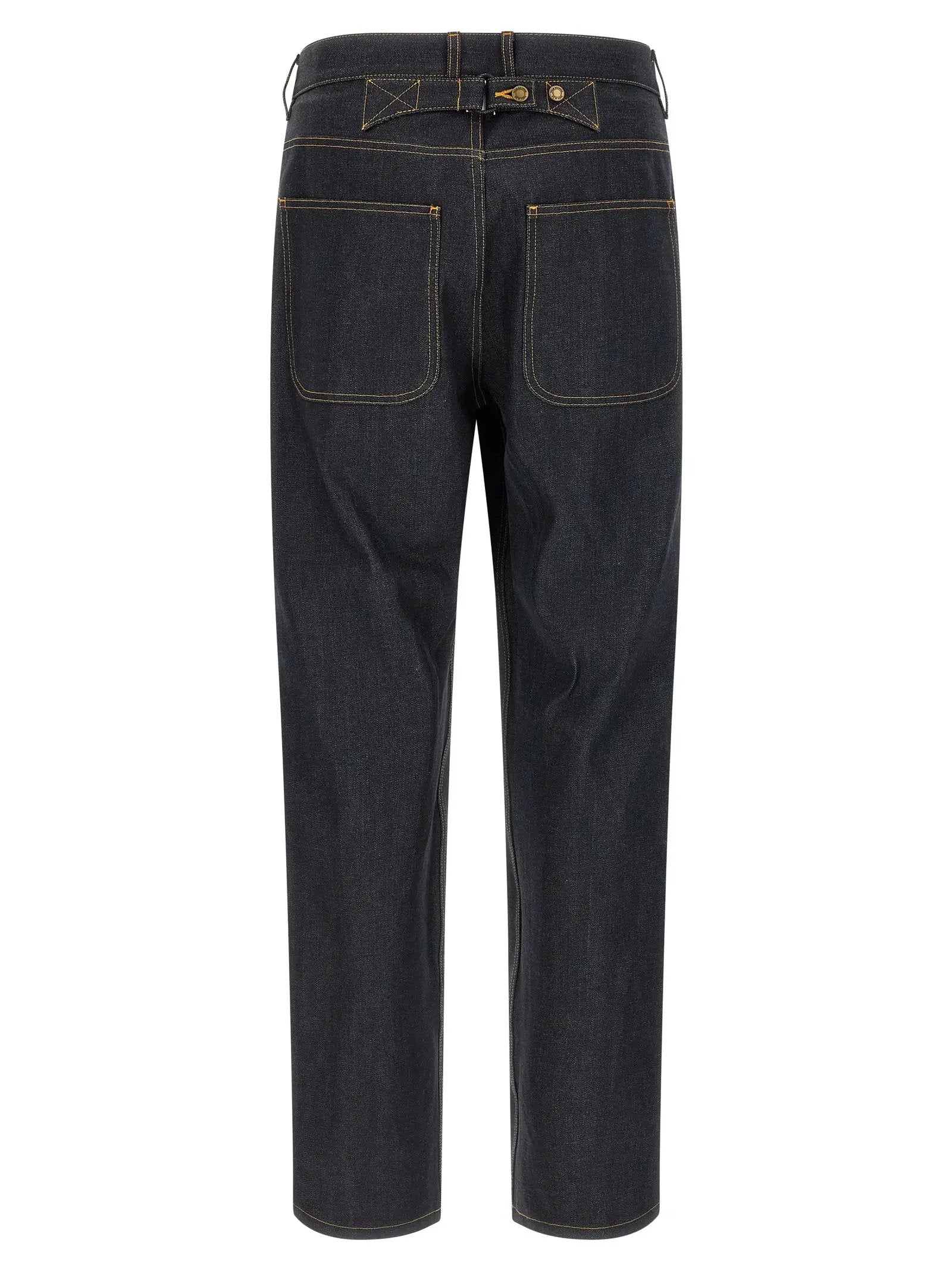 Thom Browne Blue Cotton High-Waisted Jean