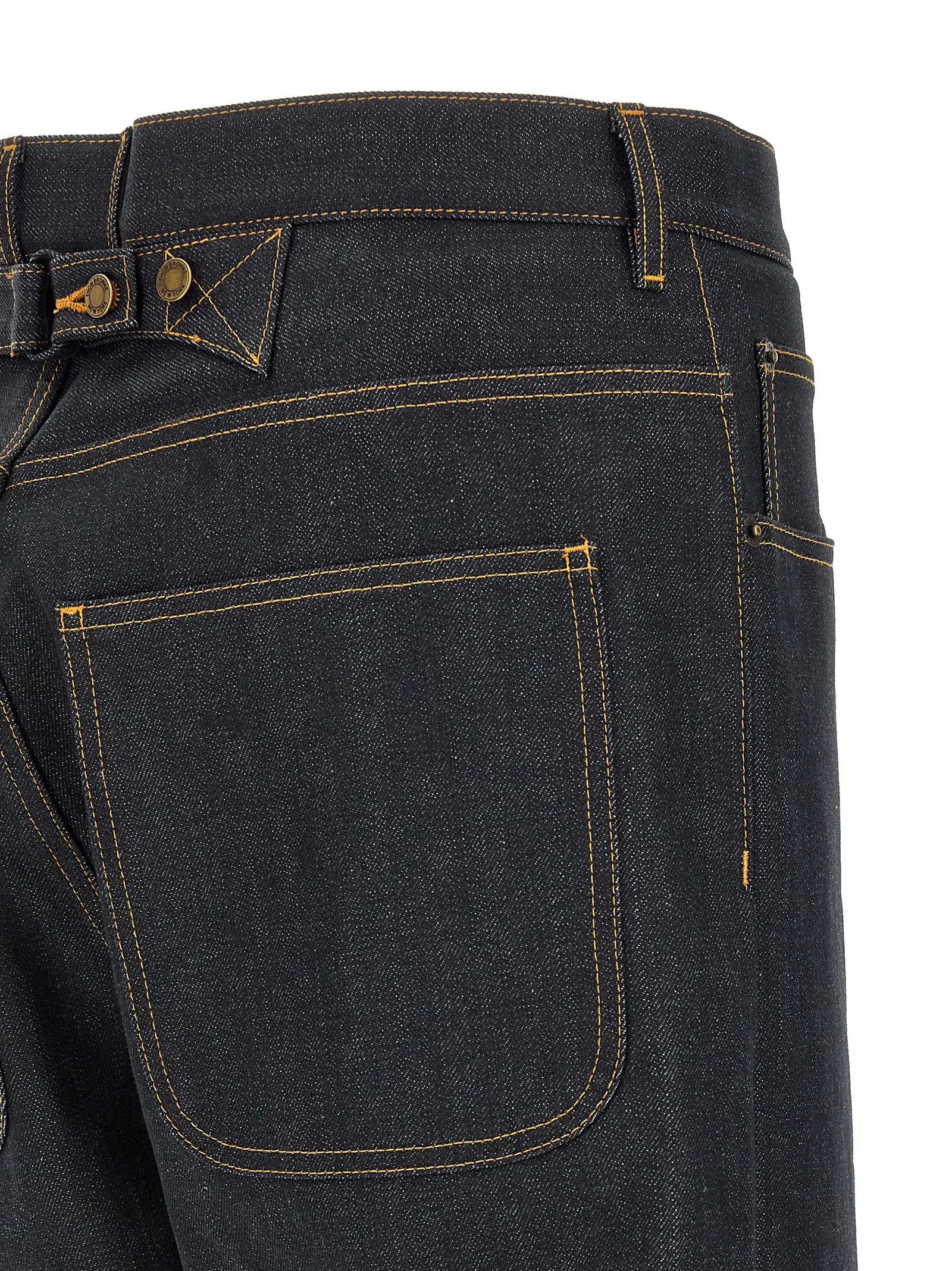 Thom Browne Blue Cotton High-Waisted Jean