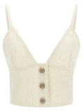 Alessandra Rich White Polyester Tank Tops