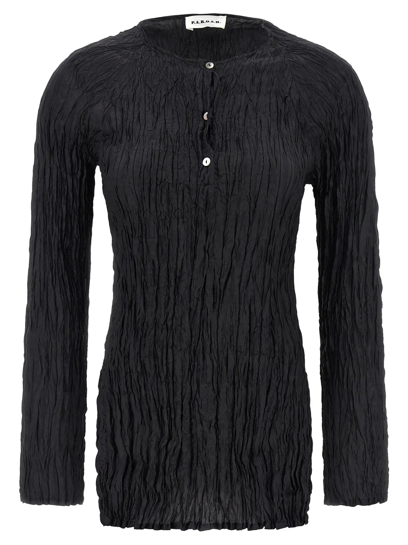 P.A.R.O.S.H. Black Silk Blouse