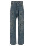 DRKSHDW Blue Cotton Cargo Pants