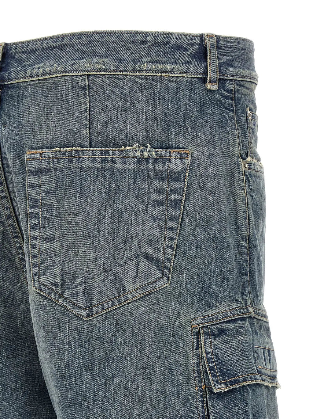 DRKSHDW Blue Cotton Cargo Pants