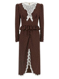 Alessandra Rich Brown Silk Midi Dress