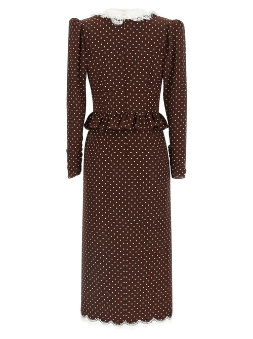 Robe Midi Alessandra Rich en Soie Marron
