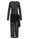 Alessandra Rich Black Viscose Long Dress