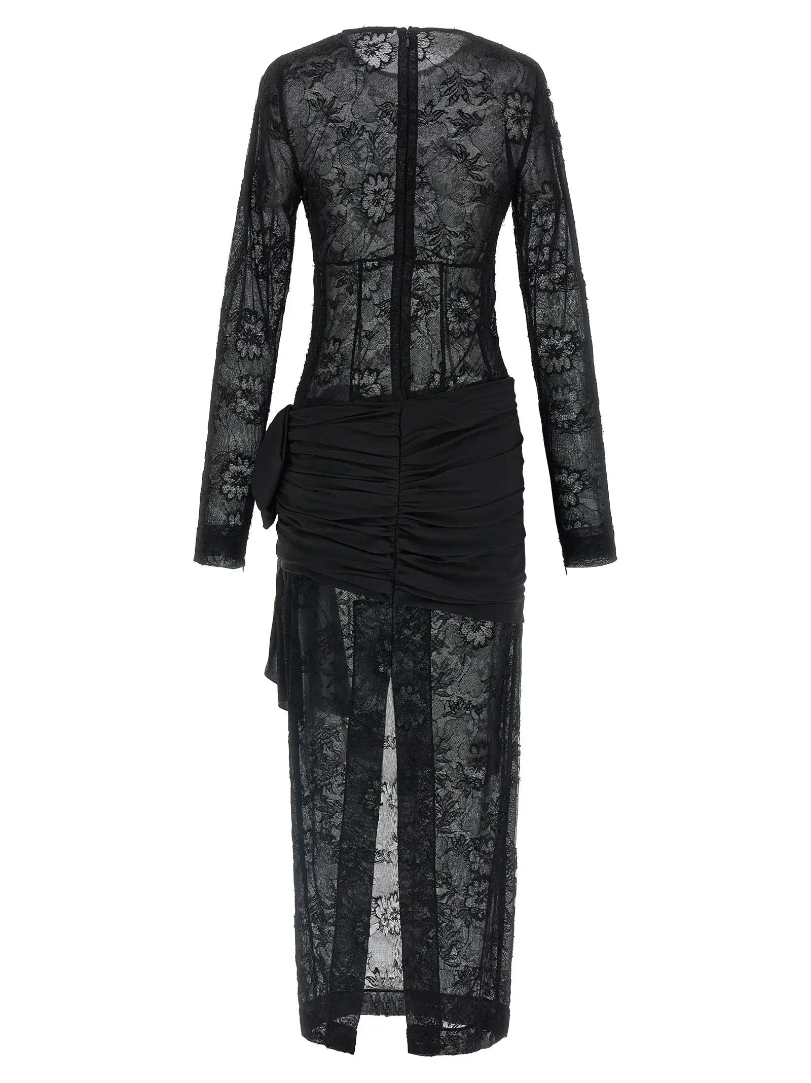 Alessandra Rich Black Viscose Long Dress