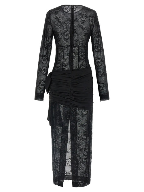 Alessandra Rich Robe longue noire en viscose