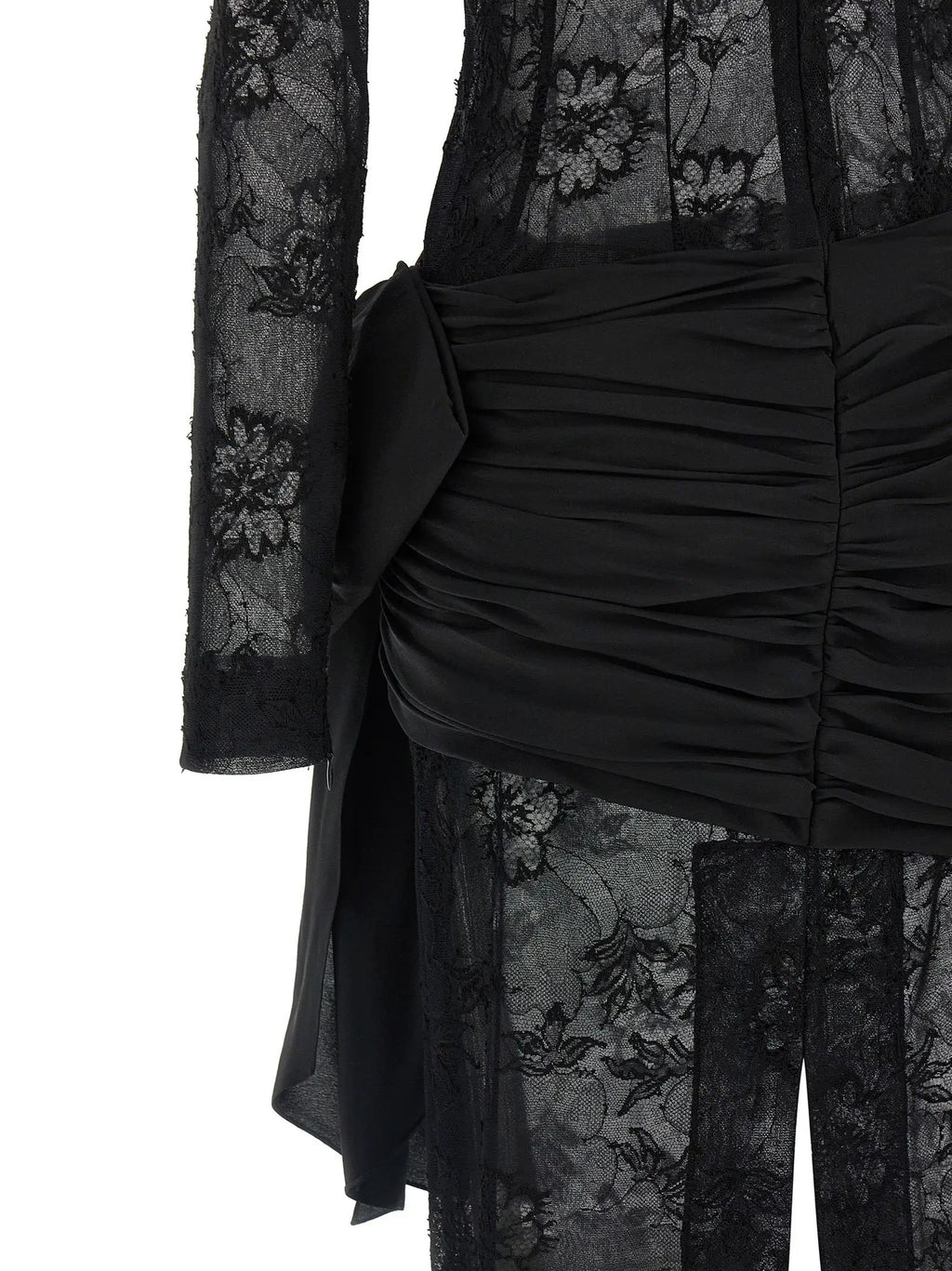 Alessandra Rich Black Viscose Long Dress
