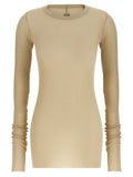 Rick Owens Beige Viscose Long Sleeve T-Shirt