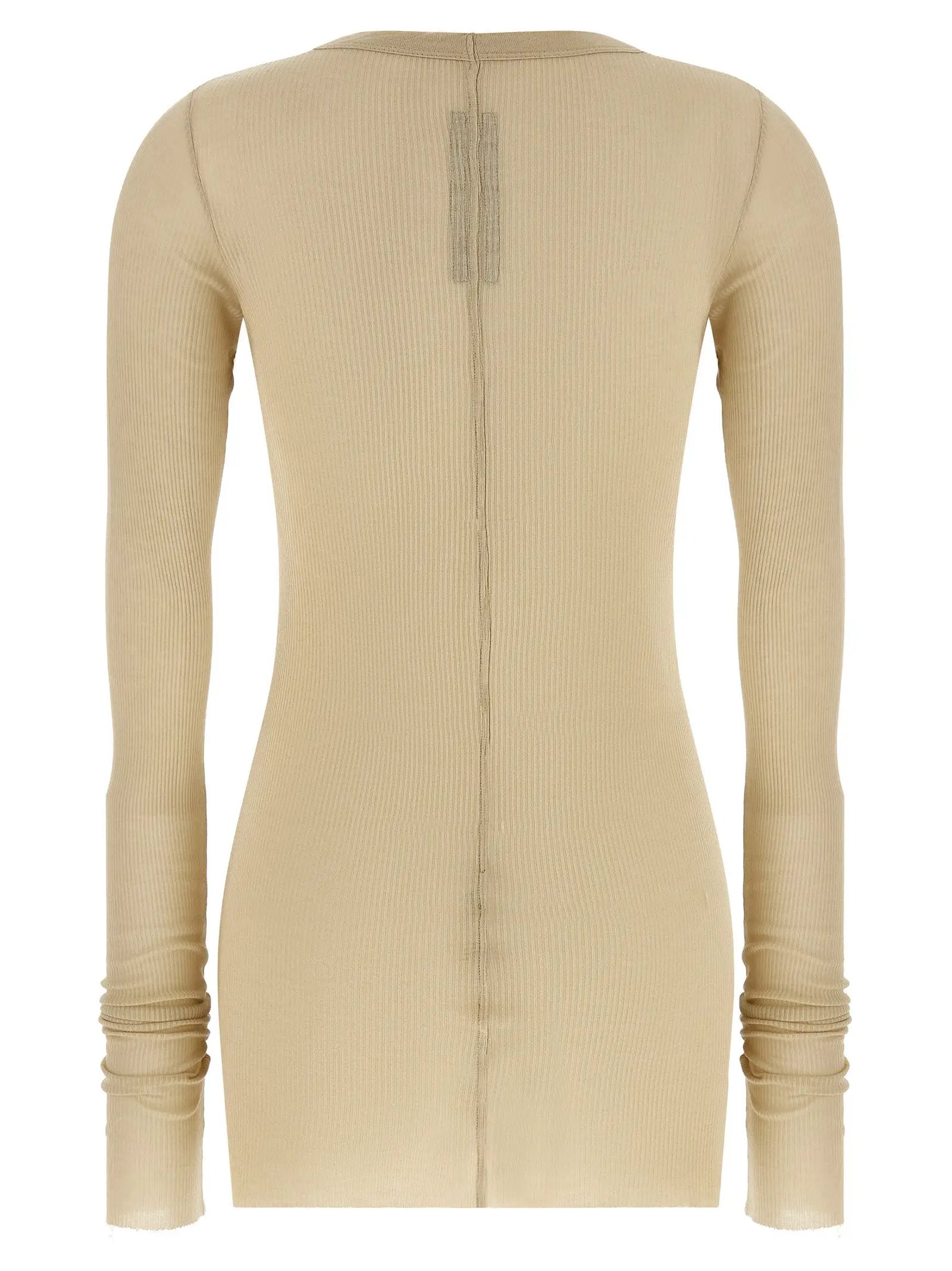 Rick Owens Beige Viscose Long Sleeve T-Shirt