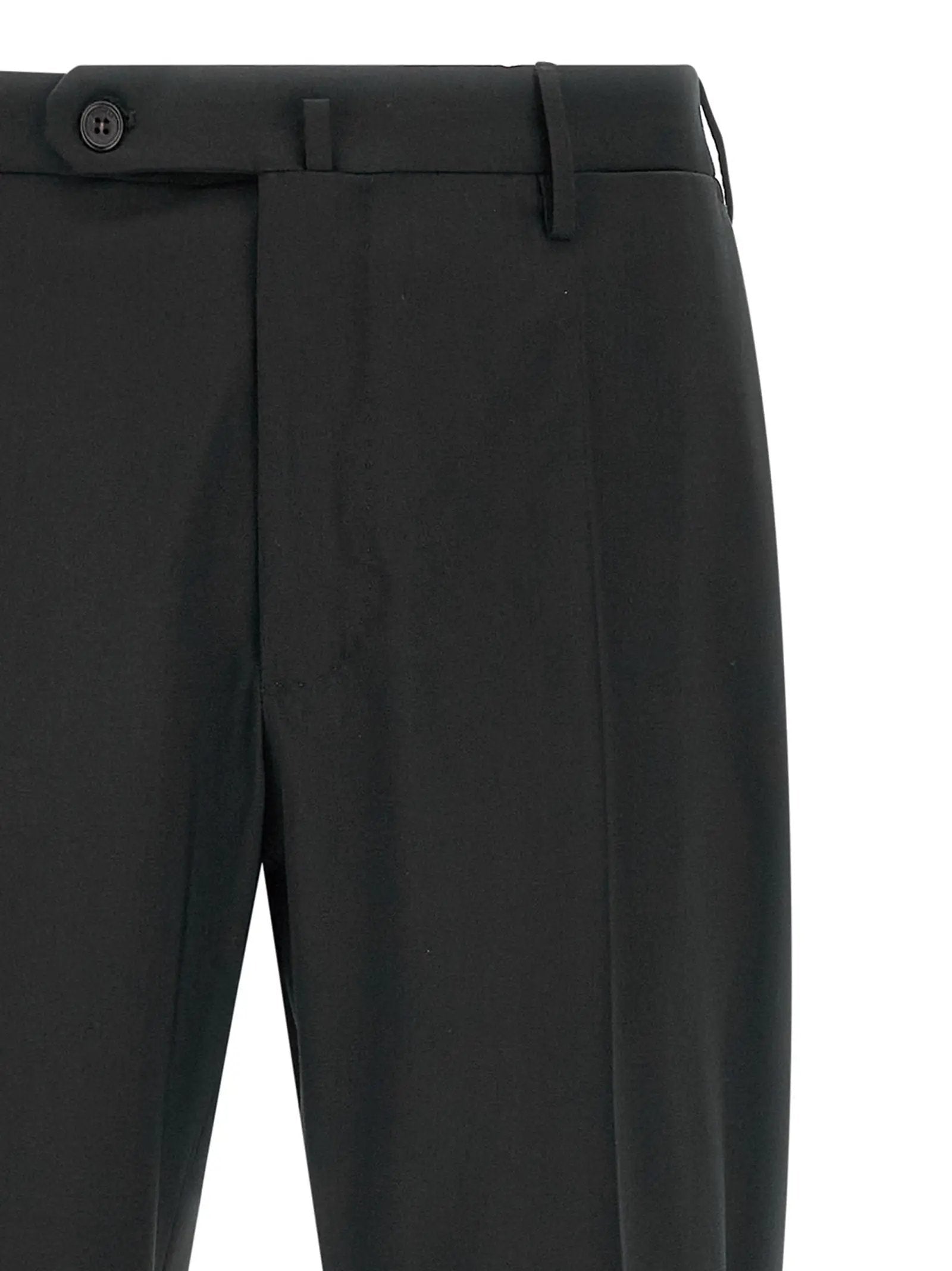 Incotex Black Virgin Wool Dress Pants