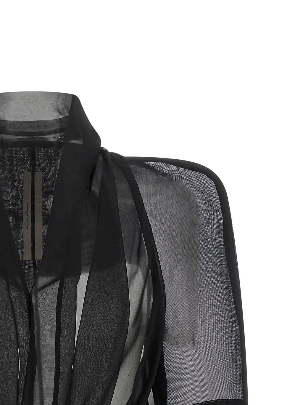 Rick Owens Black Silk Full-Length Jacket