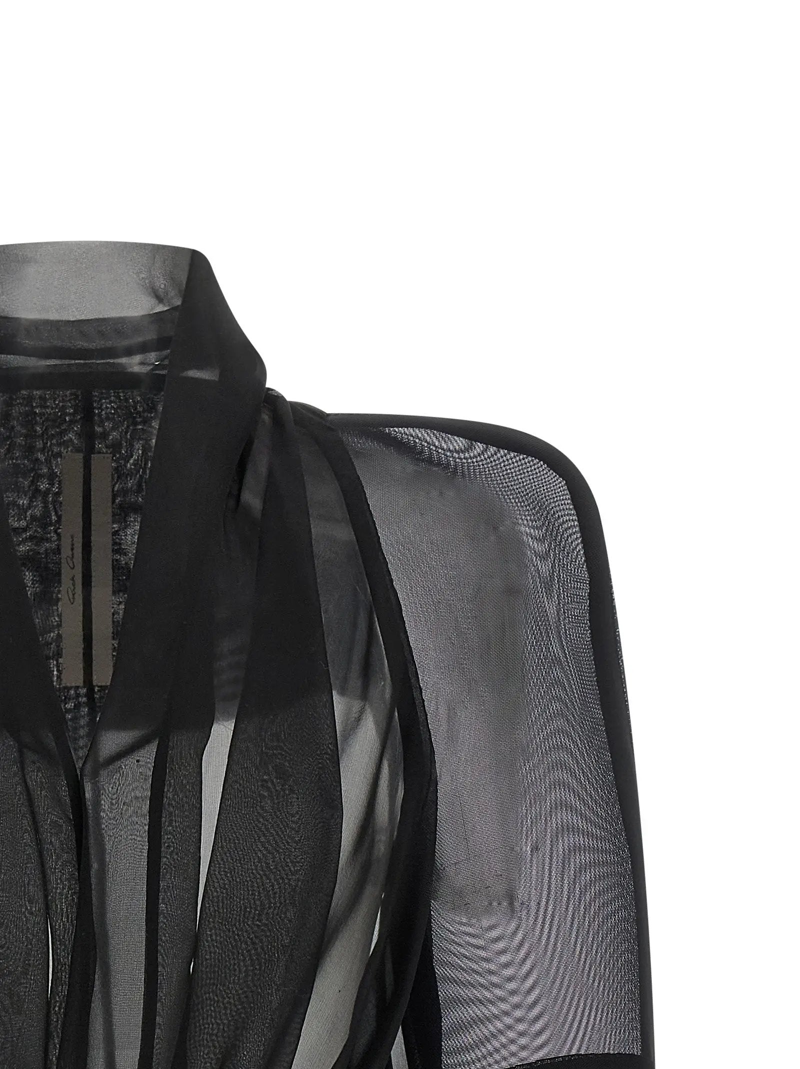 Rick Owens Black Silk Full-Length Jacket