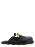 Moschino Black Calfskin Clogs