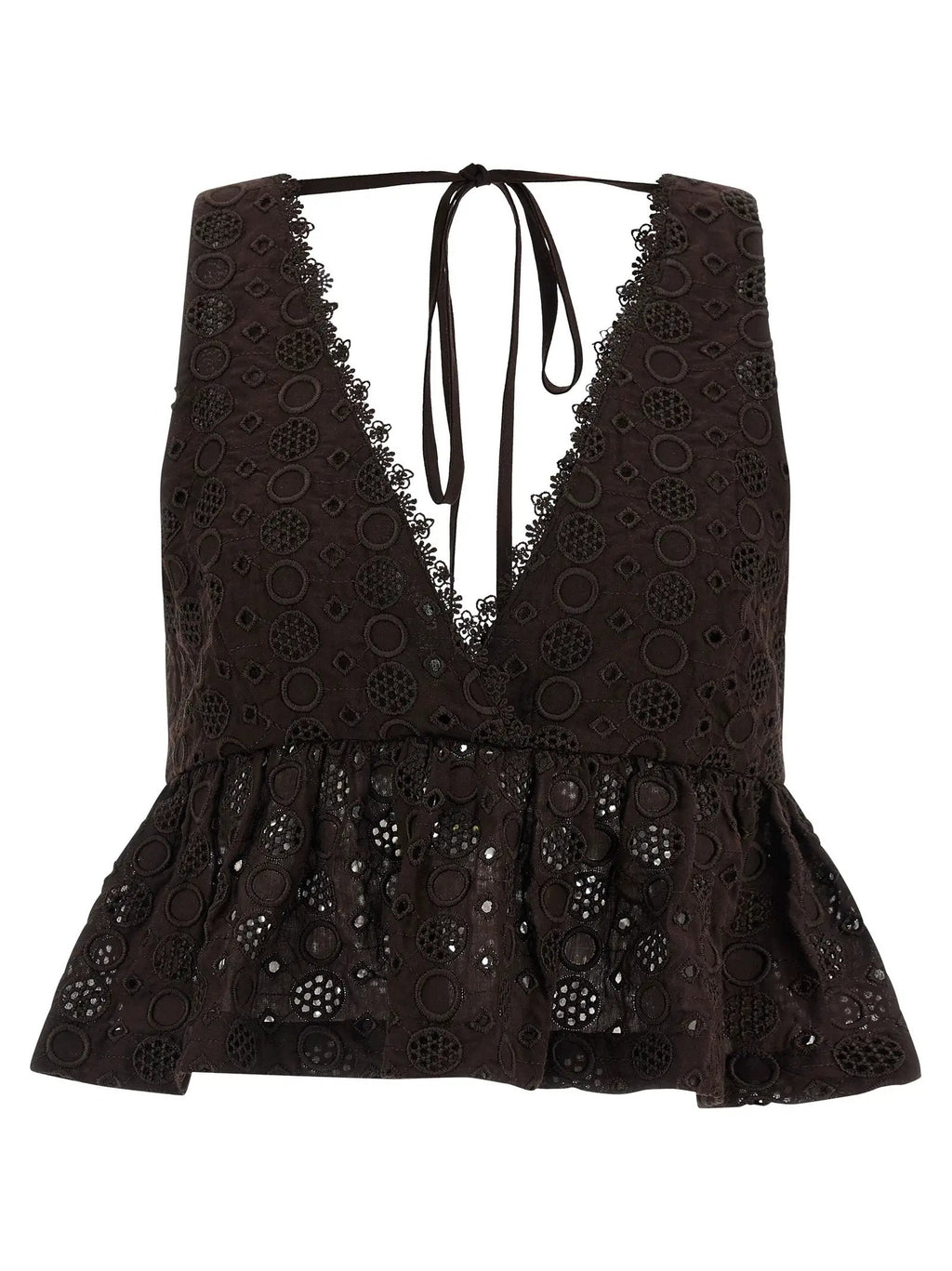 PINKO Brown Cotton Blouse