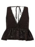 PINKO Brown Cotton Blouse