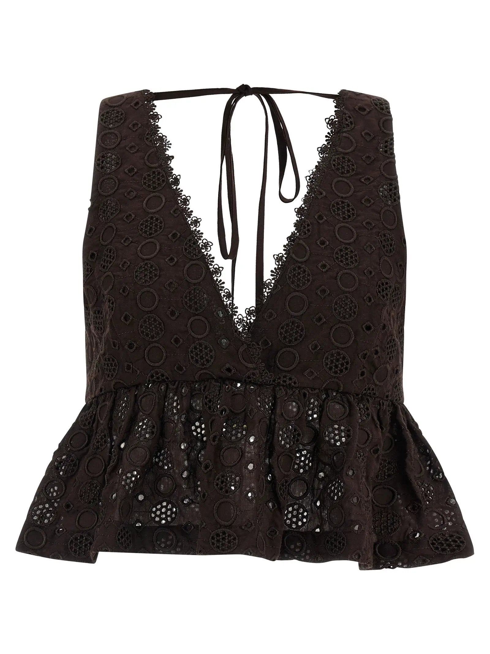 PINKO Brown Cotton Blouse