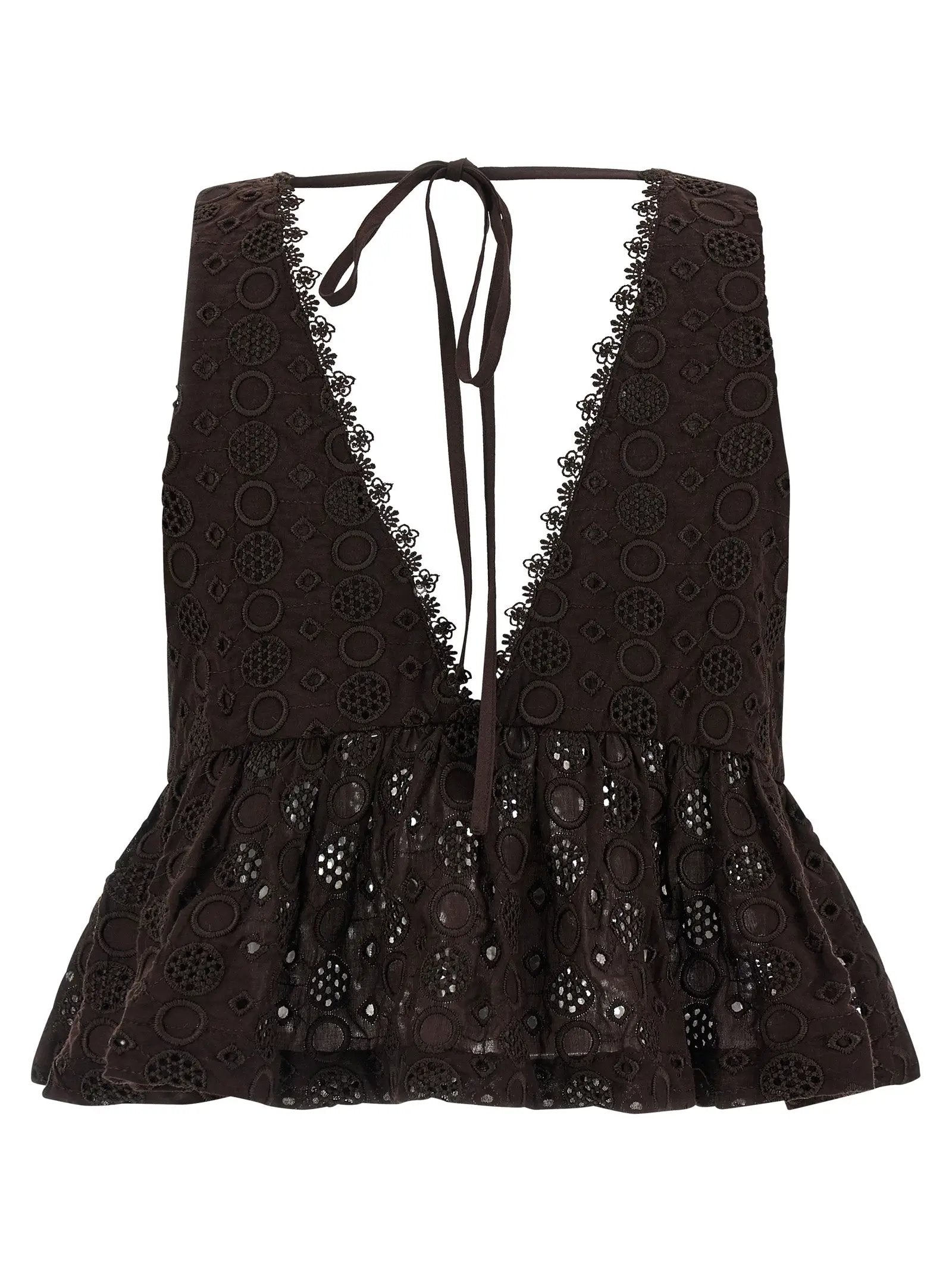 PINKO Brown Cotton Blouse