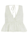PINKO White Cotton Sleeveles T-Shirt