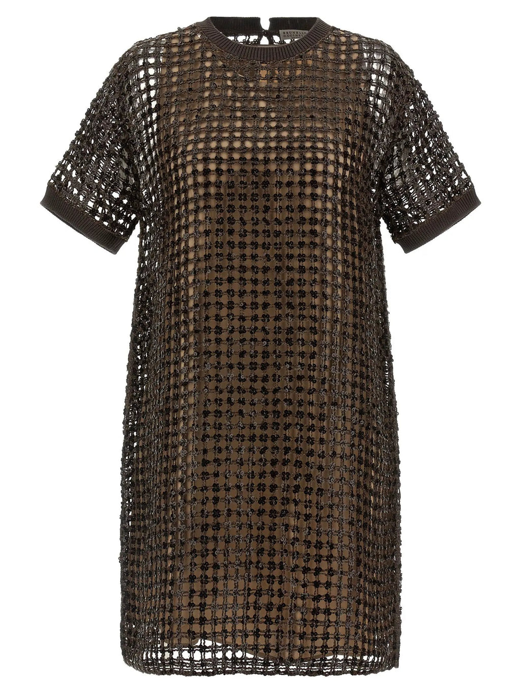 Brunello Cucinelli Brown Silk Short Dress