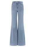 7 For All Mankind Blue Cotton Flared Jeans