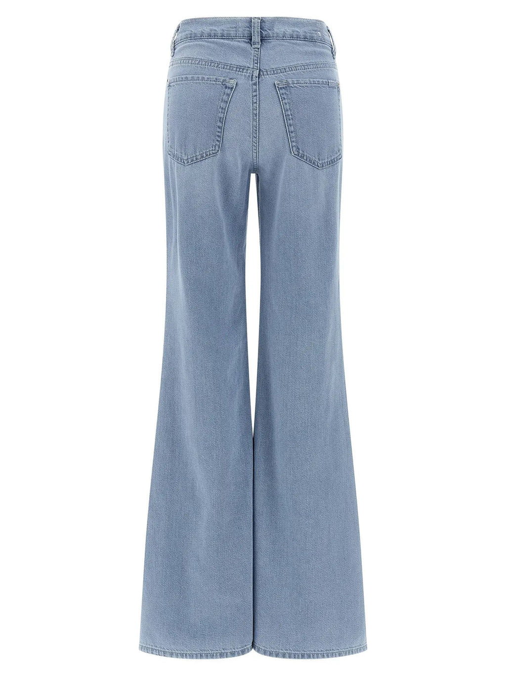 7 For All Mankind Blue Cotton Flared Jeans