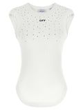 Off-White White Viscose Sleeveles T-Shirt