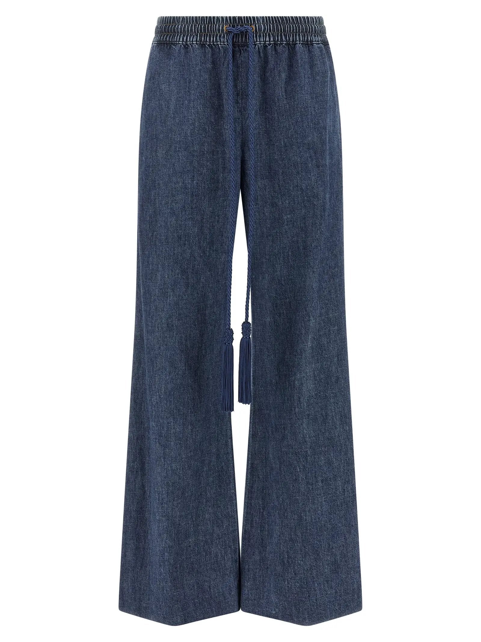 Valentino Garavani Blue Cotton Flared Jeans