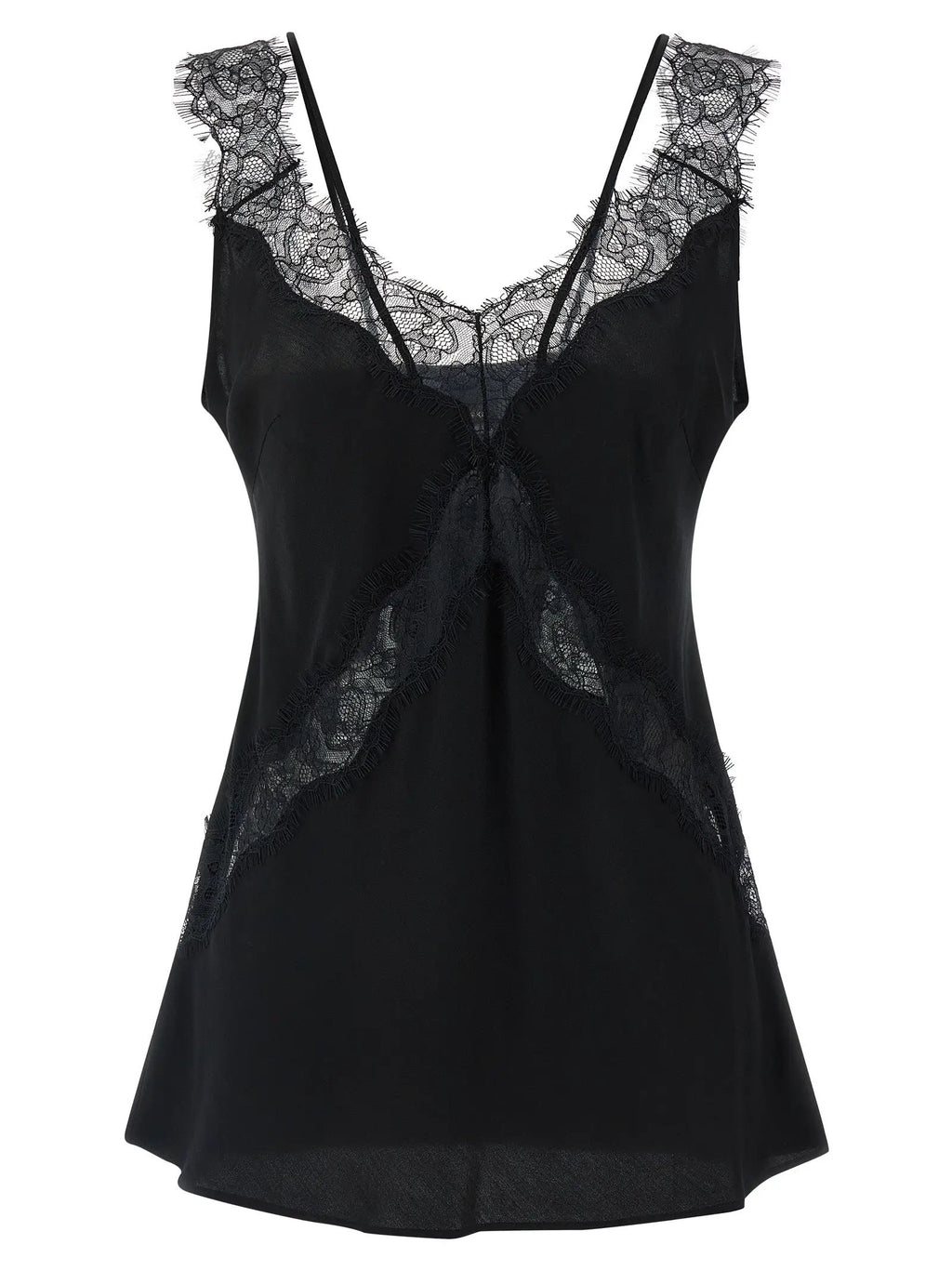 PINKO Black Viscose Sleeveles T-Shirt
