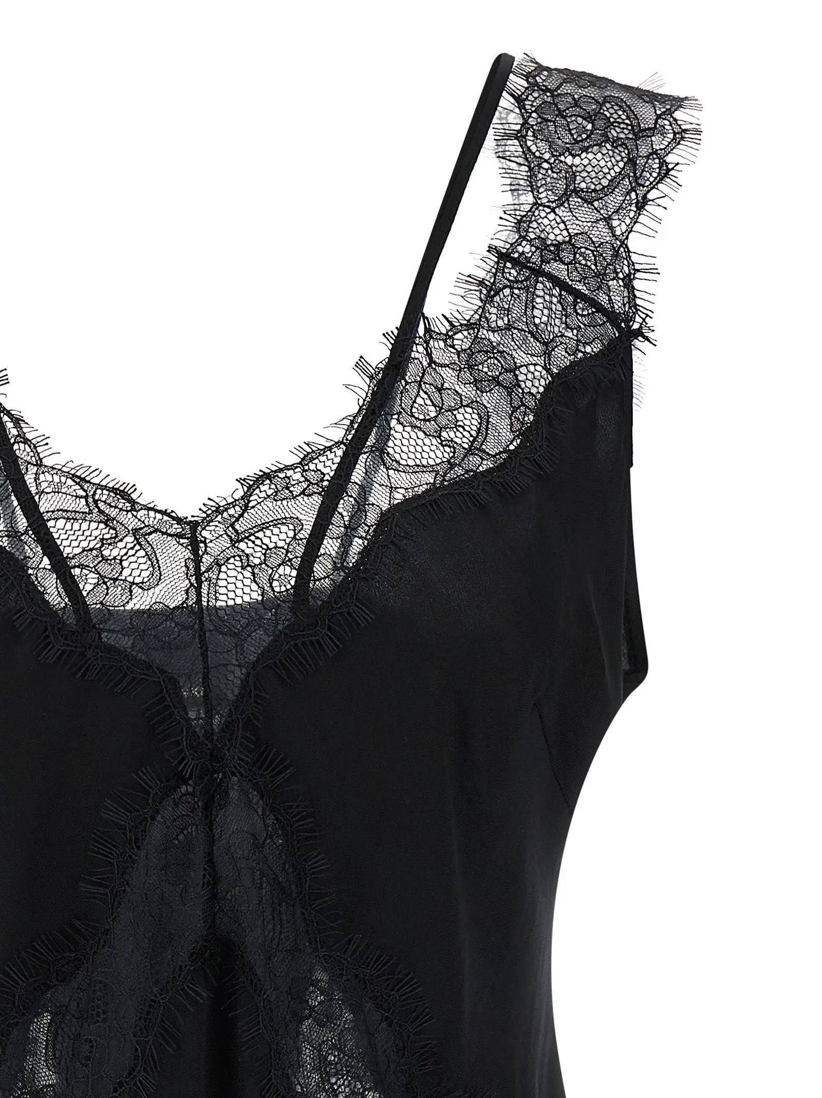 PINKO Black Viscose Sleeveles T-Shirt