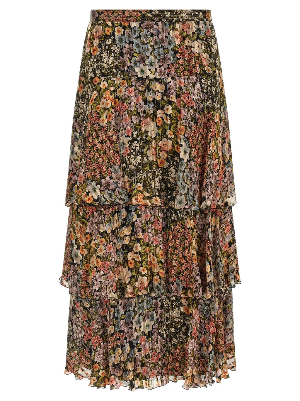 Valentino Garavani Multicolor Silk Midi Skirt