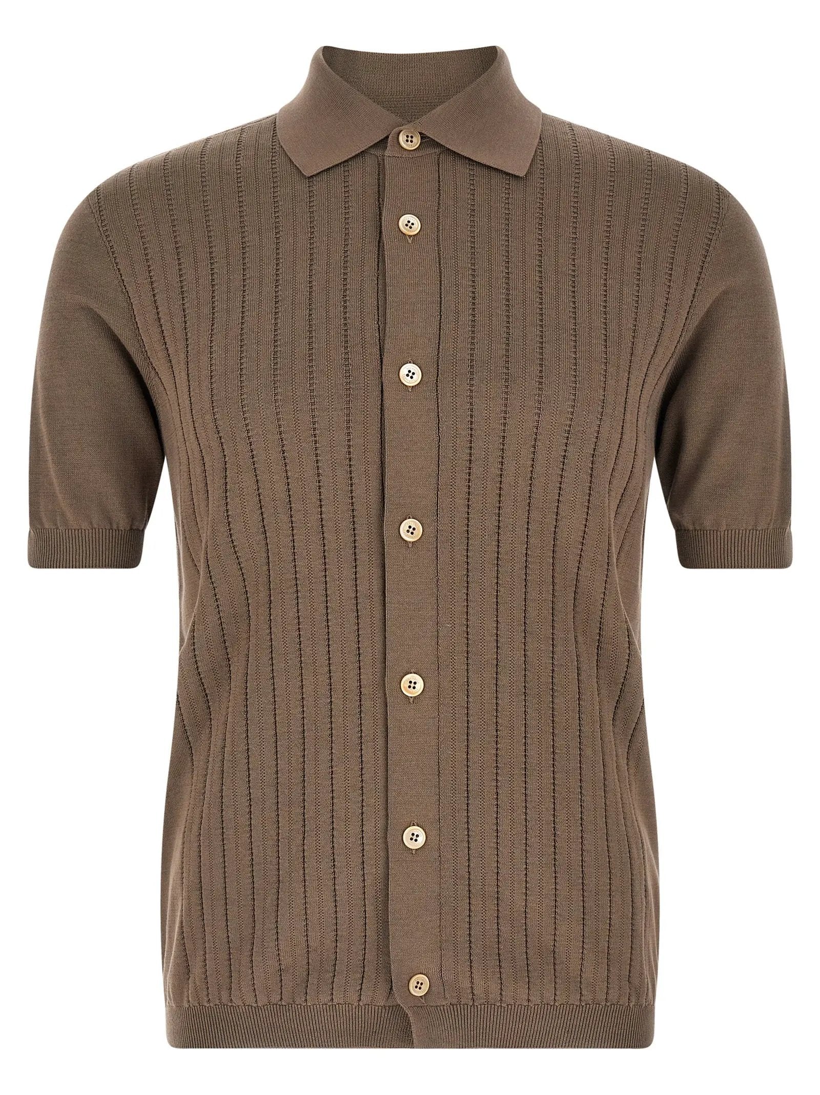 Brunello Cucinelli Brown Cotton Blouse
