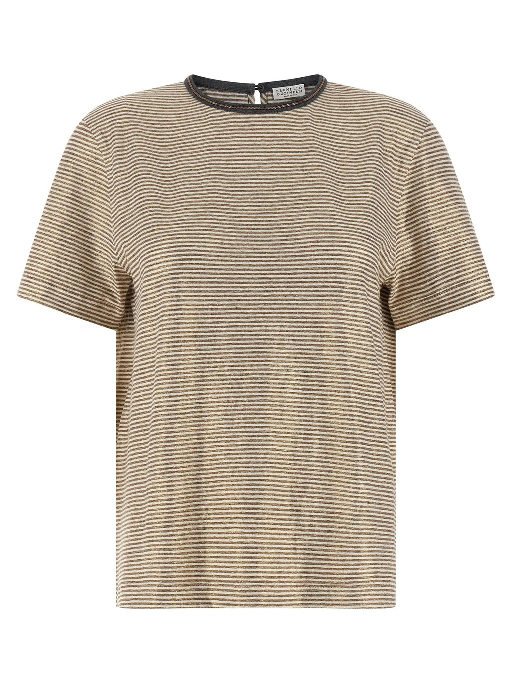 Brunello Cucinelli Multicolor Linen T-Shirt