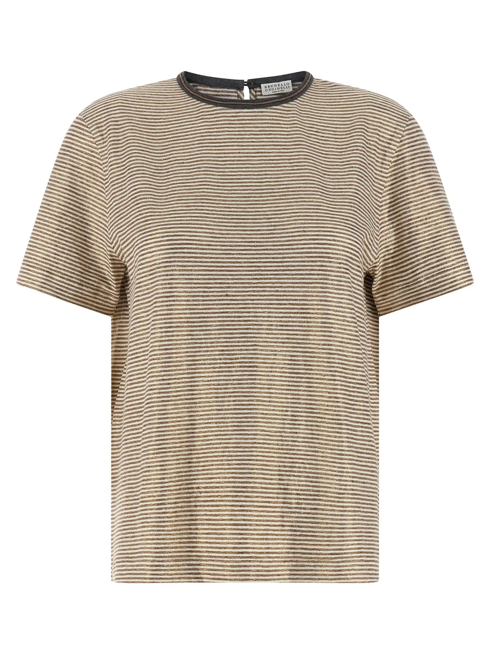 Brunello Cucinelli Multicolor Linen T-Shirt