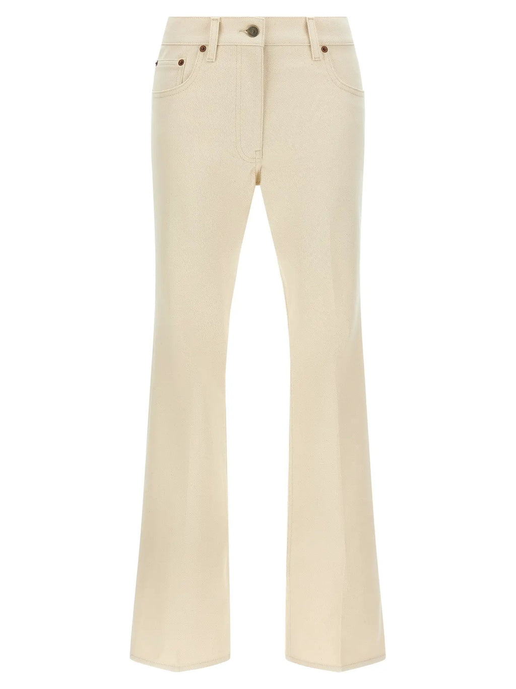 Valentino Garavani Beige Cotton Flared Jeans