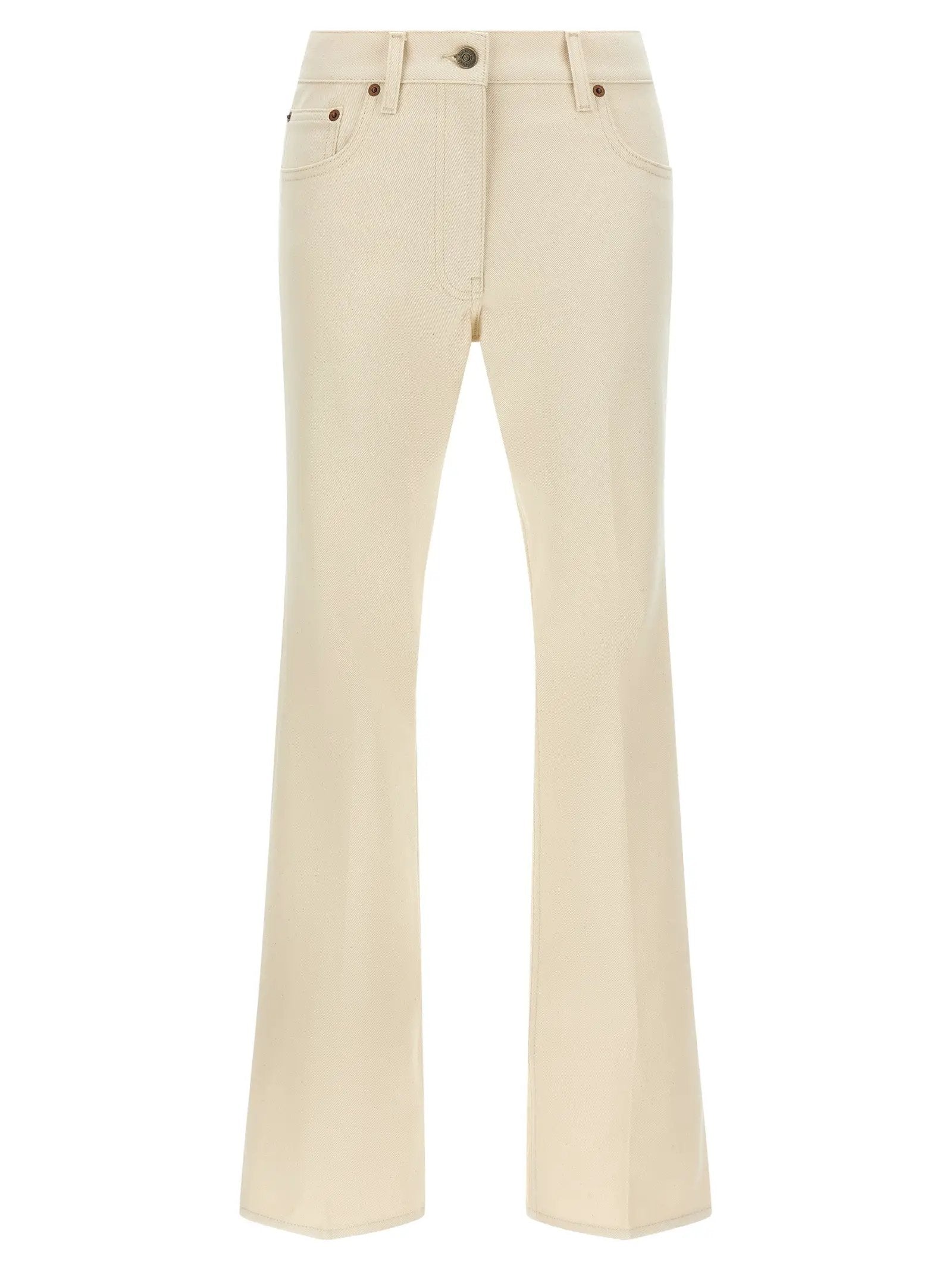 Valentino Garavani Beige Cotton Flared Jeans