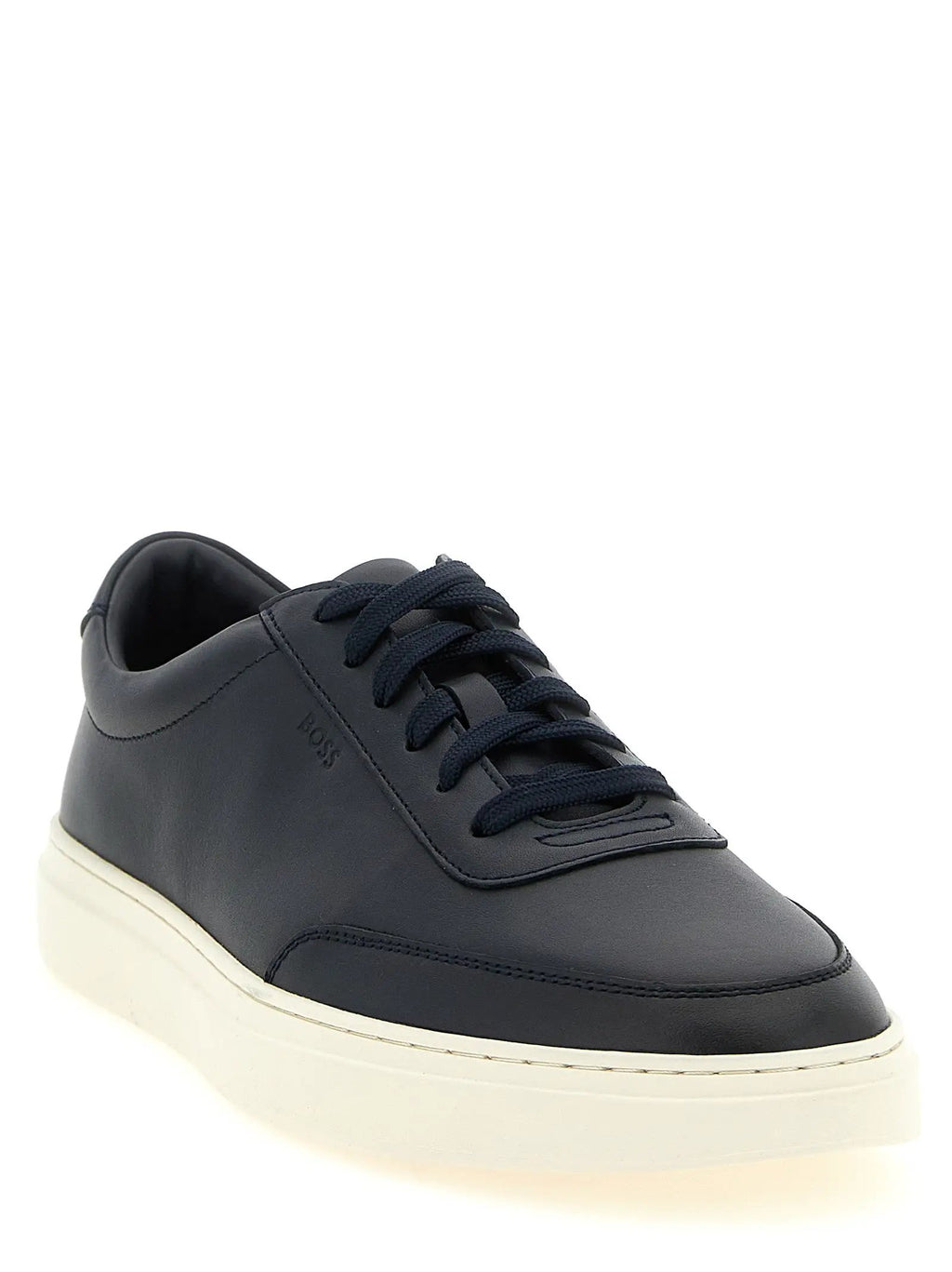 Hugo Boss Blue Cowhide Low Top Sneakers