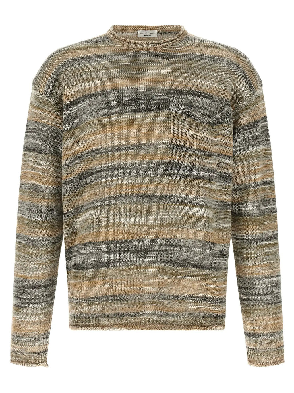 Roberto Collina Gray Linen Cardigan